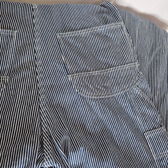 Key Imperial Pinstripe Denim Bib Pocket Overalls Button Fly  - Size 34/34 - Picture 10 of 16